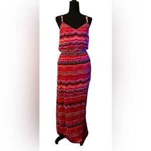 White House Black Market Pink and Purple Maxi Dress